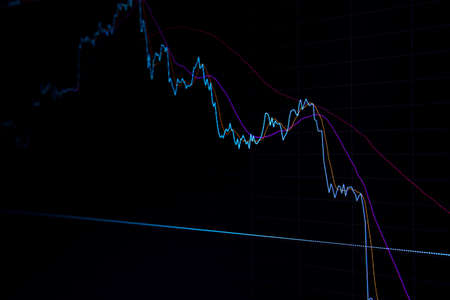 securities price chart on the monitor screen iの写真素材