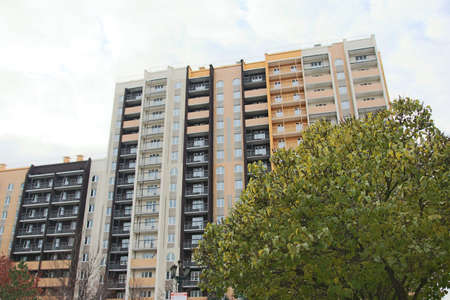 multi-storey residential building a place where many people live in the cityの写真素材