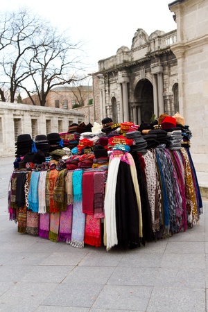 Scarfs and Hats from Istanbul, Turkeyの写真素材