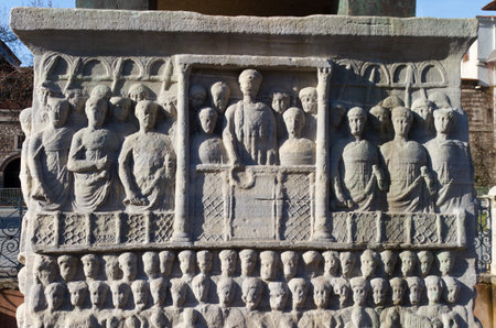 Base of the Obelisk of Theodosius from Istanbul, Turkeyの写真素材