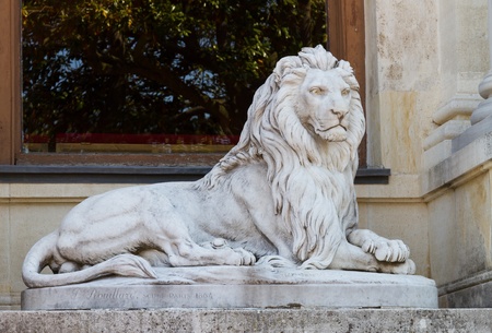 Lion Sculpture in Beylerbeyi Palace, Istanul, Turkeyの写真素材
