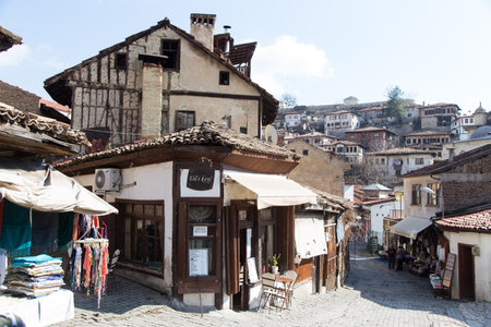 SAFRANBOLU, TURKEY - FEBRUARY 16  Shops in Safranbolu Bazaar in February 16, 2014 in Safranbolu, Turkey  Safranbolu is one of the most important touristic Town with many old buildings in Turkey のeditorial素材