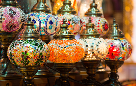 Turkish Laterns in Spice Bazaar, Istanbul City, Turkeyの写真素材