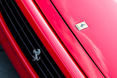 ISTANBUL, TURKEY - JUNE 07, 2014: A Ferrari in Istanbul Concours d'Elegance. Concours d'Elegance referring to the gathering of prestigious cars over 100 years.のeditorial素材