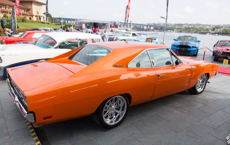 ISTANBUL, TURKEY - JUNE 07, 2014: Dodge Charger in Istanbul Concours d'Elegance. Concours d'Elegance referring to the gathering of prestigious cars over 100 years.のeditorial素材
