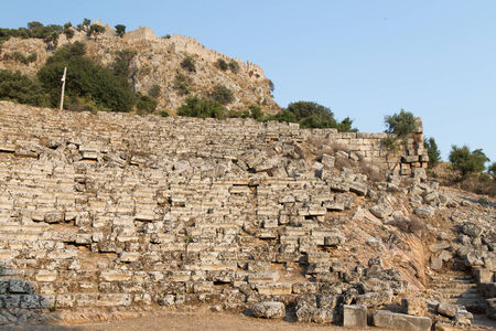 Kaunos amphitheatre  in Dalyan Town, Turkeyの写真素材
