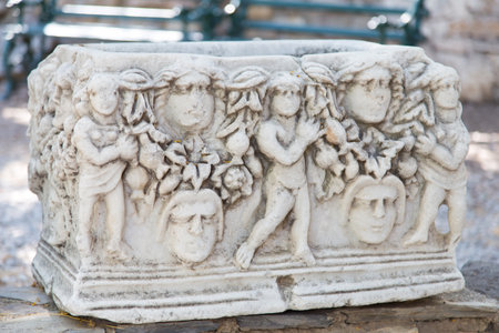 Sarcophagus in Bodrum Castle, Aegean Coast of Turkeyのeditorial素材