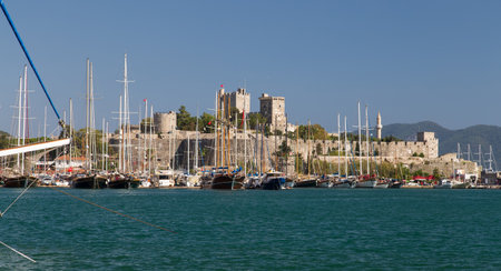 Bodrum Castle and Marina in Aegean Turkeyのeditorial素材
