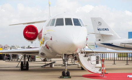 ISTANBUL, TURKEY - SEPTEMBER 27, 2014: Dassault Falcon 7X in Istanbul Airshow which held in Ataturk...
