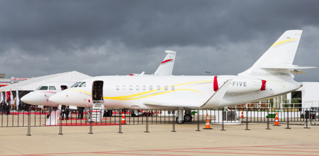ISTANBUL, TURKEY - SEPTEMBER 27, 2014: Dassault Falcon 2000LX in Istanbul Airshow which held in...