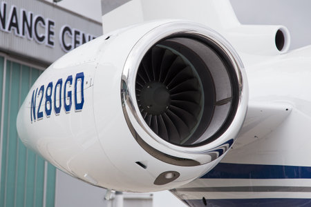 ISTANBUL, TURKEY - SEPTEMBER 27, 2014: Gulfstream G280 in Istanbul Airshow which held in Ataturk Airportのeditorial素材