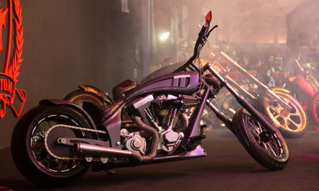 ISTANBUL, TURKEY - FEBRUARY 28, 2015: TT Custom Choppers motorcycle in Eurasia Moto Bike Expo in...