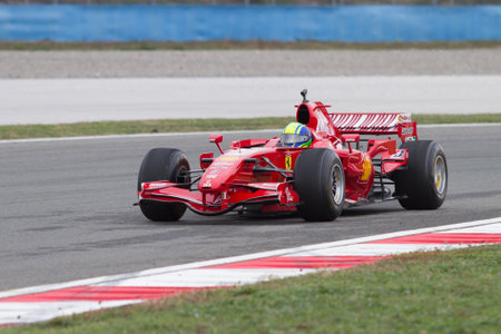 ISTANBUL, TURKEY - OCTOBER 26, 2014: F1 Car in F1 Clienti during Ferrari Racing Days in Istanbul Park Racing Circuitのeditorial素材