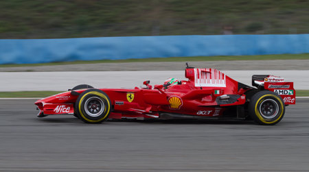 ISTANBUL, TURKEY - OCTOBER 26, 2014: F1 Car in F1 Clienti during Ferrari Racing Days in Istanbul Park Racing Circuitのeditorial素材