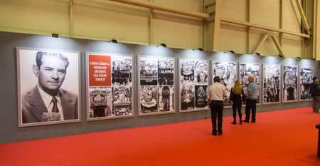 ISTANBUL, TURKEY - NOVEMBER 09, 2014: 24th International Istanbul Art Fair held in Tuyap Fair and Convention Center. In fair nearly 1000 artists exhibited by art galleriesのeditorial素材