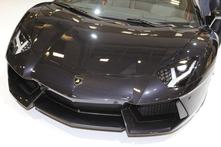 ISTANBUL, TURKEY - MAY 21, 2015: Lamborghini Aventador LP 700-4 Roadster in Istanbul Autoshow 2015のeditorial素材