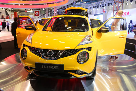 ISTANBUL, TURKEY - MAY 21, 2015: Nissan Juke in Istanbul Autoshow 2015のeditorial素材