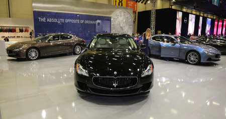 ISTANBUL, TURKEY - MAY 30, 2015: Maserati Quattroporte in Istanbul Autoshow 2015のeditorial素材