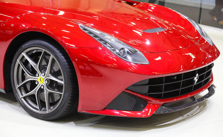 ISTANBUL, TURKEY - MAY 21, 2015: Ferrari F12berlinetta in Istanbul Autoshow 2015のeditorial素材