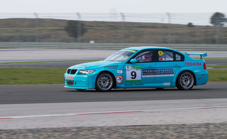 ISTANBUL, TURKEY - NOVEMBER 02, 2014: Aytac Biter drives BMW 320 of Borusan Otomotiv Motorsport Team during Turkish Touring Car Championship in Istanbul Park Circuitのeditorial素材