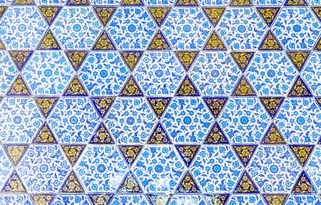 Handmade Turkish Blue Tiles in Istanbul City, Turkeyの写真素材