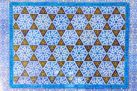 Handmade Turkish Blue Tiles in Istanbul City, Turkey