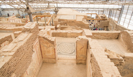 Terrace Houses in Ephesus Ancient City in Izmir, Turkeyの写真素材