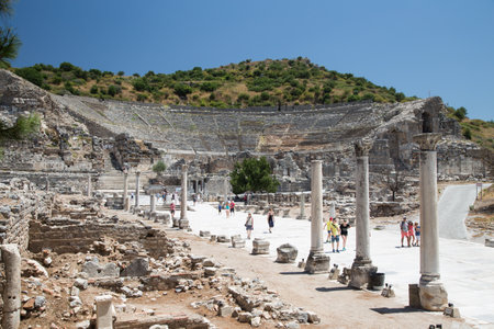 Grand Theater of Ephesus Ancient City in Izmir, Turkeyのeditorial素材
