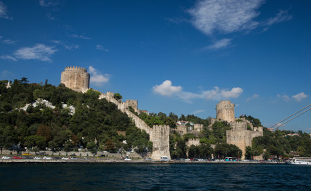 Rumelian Castle in Bosphorus Strait Coast of Istanbul City, Turkeyのeditorial素材