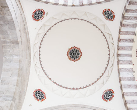 Decoration of Ceiling in Suleymaniye Mosque, Istanbul, Turkeyのeditorial素材