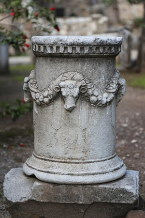 Sculpture in Bodrum Castle, Aegean coast of Turkeyのeditorial素材