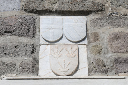 Knight Symbols in Bodrum Castle, Mugla, Turkeyのeditorial素材