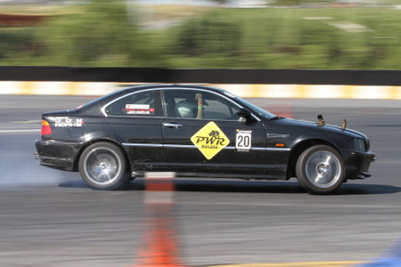 ISTANBUL, TURKEY - MAY 29, 2016: Levent Ogel drives BMW E46 330ci of PWR Balata Drift Team in Apex...