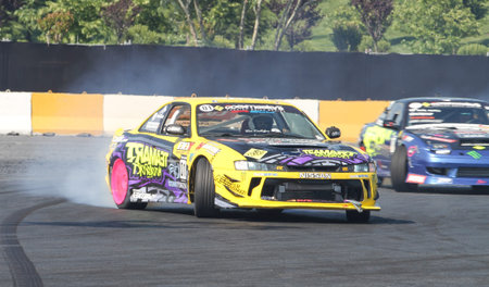 ISTANBUL, TURKEY - MAY 29, 2016: Oktay Kabaktas drives Nissan 200SX S14A of Teamart Dream Drift Team...