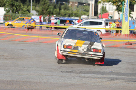KOCAELI, TURKEY - JUNE 11, 2016: Orhan Zumrut with Opel Ascona B in Kocaeli Rallyのeditorial素材