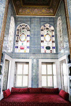 Inside of a room in Topkapi Palace, Istanbul, Turkey
