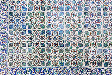 Blue Tiles in Topkapi Palace, Istanbul City, Turkey