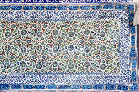 Blue Tiles in Topkapi Palace, Istanbul City, Turkey