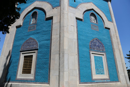 Facade of Green Tomb in Bursa City, Turkeyのeditorial素材