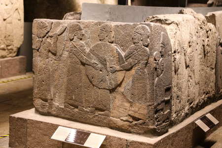 Orthostats of procession in Museum of Anatolian Civilizations, Ankara, Turkeyのeditorial素材