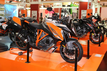 ISTANBUL, TURKEY - FEBRUARY 25, 2017: KTM 1290 Super Duke R on display at Motobike Istanbul in...