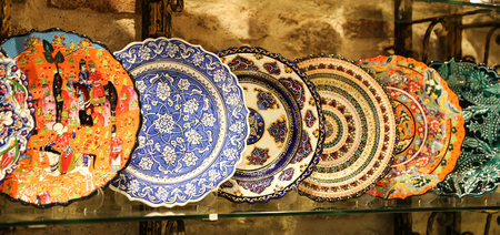 Turkish Ceramics in Grand Bazaar, Istanbul City, Turkeyの写真素材