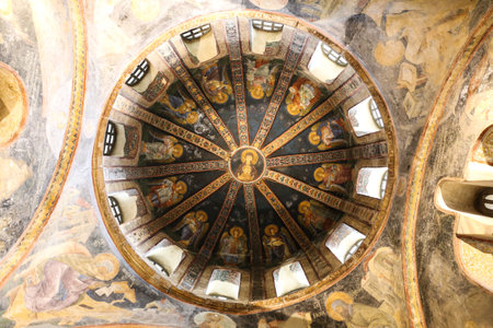 Inside of Chora Church in Istanbul City, Turkeyのeditorial素材