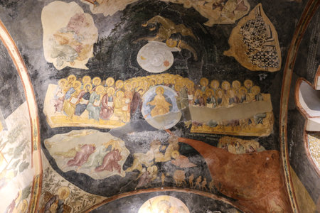 Inside of Chora Church in Istanbul City, Turkeyのeditorial素材