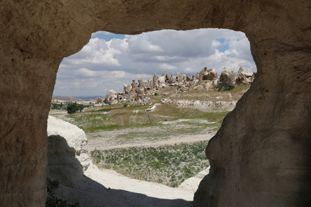Rock Formations in Cappadocia, Nevsehir City, Turkeyの写真素材