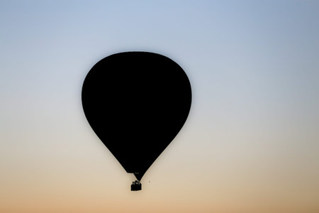 Hot Air Balloon Over Goreme Town, Turkeyの写真素材