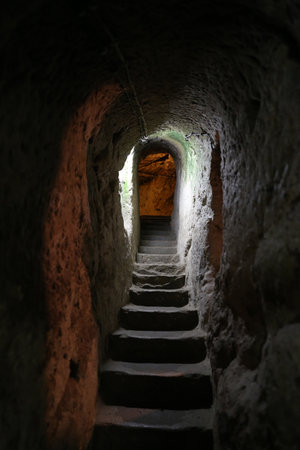 Derinkuyu Underground City in Cappadocia, Nevsehir, Turkeyのeditorial素材