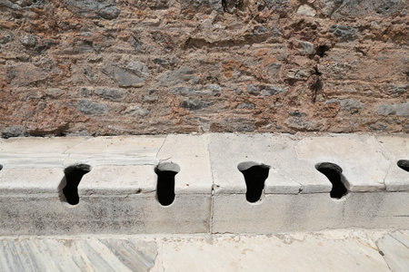 Public Toilets of Ephesus Ancient City in Izmir, Turkeyのeditorial素材