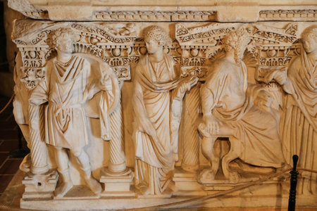 Sarcophagus in Hierapolis Ancient City, Pamukkale, Turkeyのeditorial素材