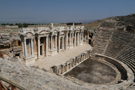 Theater of Hierapolis in Pamukkale, Denizli City, Turkeyのeditorial素材